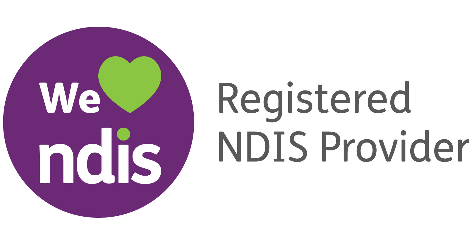 We heart NDIS Registered provider logo